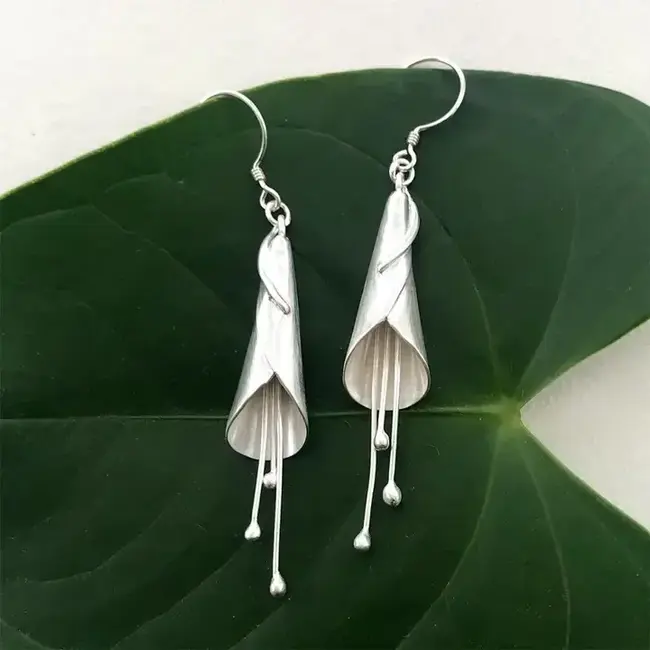 Calla Lily Earrings - Sterling Silver