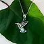 Abalone Hummingbird Necklace - Sterling Silver
