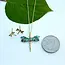 Abalone Dragonfly Necklace - Brass