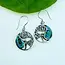 Indonesia Abalone Dragonfly Circle Earrings - Sterling Silver