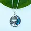 Indonesia Abalone Dragonfly Circle Necklace - Sterling Silver