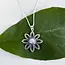 Indonesia Rainbow Moonstone Flower Necklace - Sterling Silver