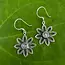 Indonesia Rainbow Moonstone Flower Earrings - Sterling Silver