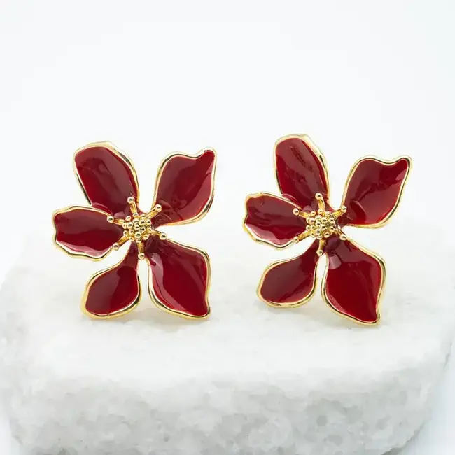 Bloom Earrings in Red