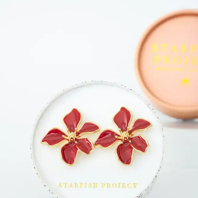 Earrings  - Bloom in Red
