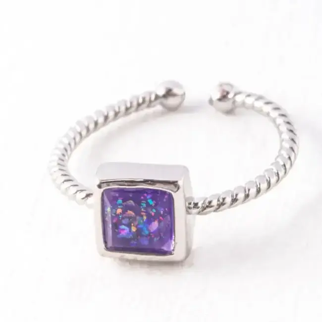 Bright Ring in Glistening Lilac & Silver