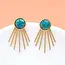 Caroline Emperor Stone Stud & Fringe Earrings