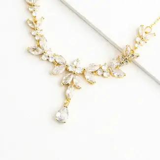 China Golden Chandelier Zircon Necklace