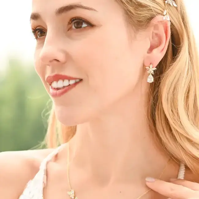 Golden Chandelier Zircon Necklace