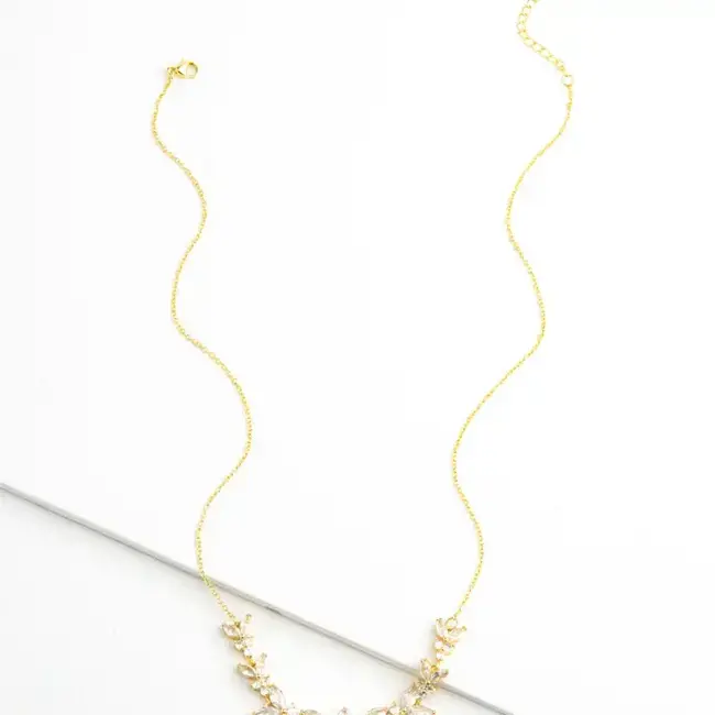 Golden Chandelier Zircon Necklace