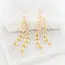 Graceful Willow Zircon & Gold Dangle Earrings