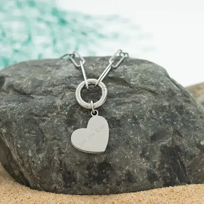 Heart of Mary Necklace Silver