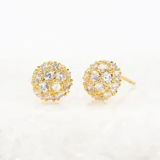 China Lustre Bloom Studs in Gold