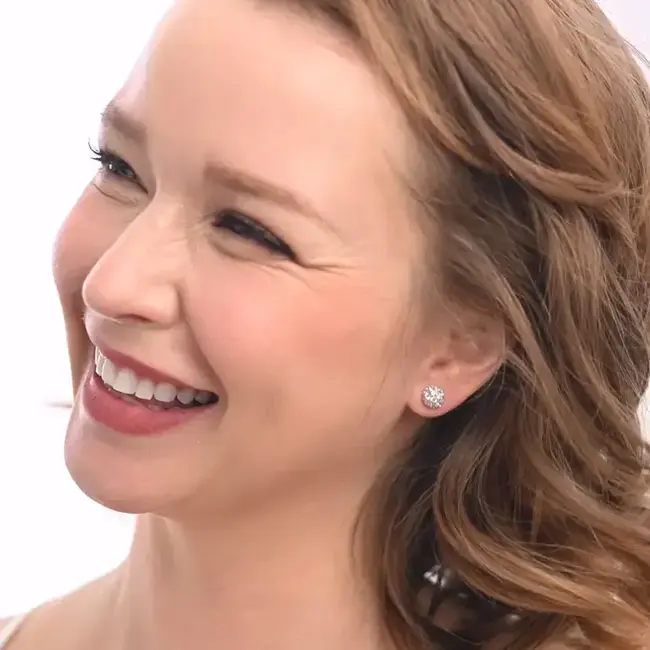 Earrings  - Lustre Bloom Studs in Platinum