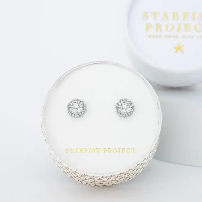 Earrings  - Lustre Bloom Studs in Platinum