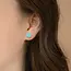 Earrings  - Natalie Turquoise Hexagon Studs