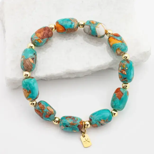 Sierra Bloom Turquoise Emperor Stone Beaded Bracelet