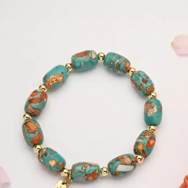 Sierra Bloom Turquoise Emperor Stone Beaded Bracelet