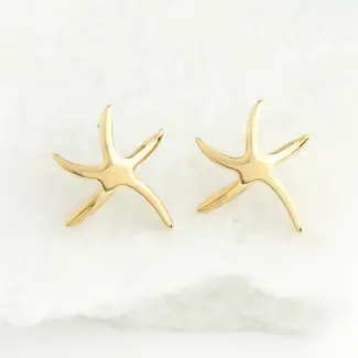 China Earrings  - Starfish Hope Studs in Gold
