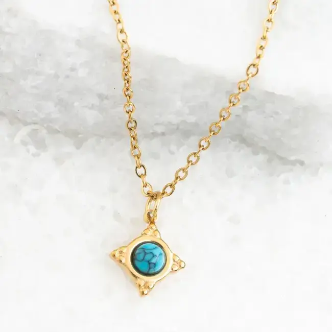 Turquoise Compass Rose Necklace