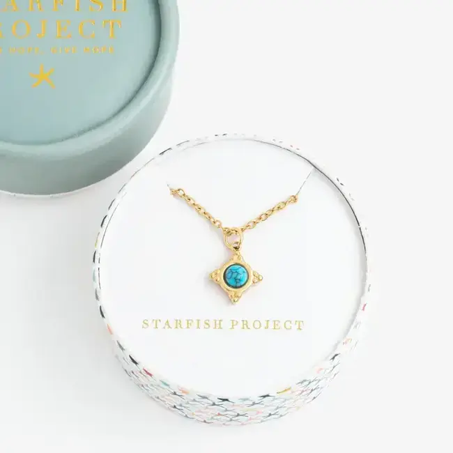 Turquoise Compass Rose Necklace
