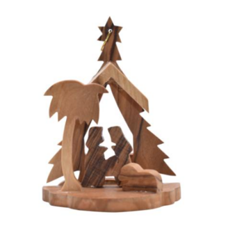 Palestine Olivewood Nativity Ornament