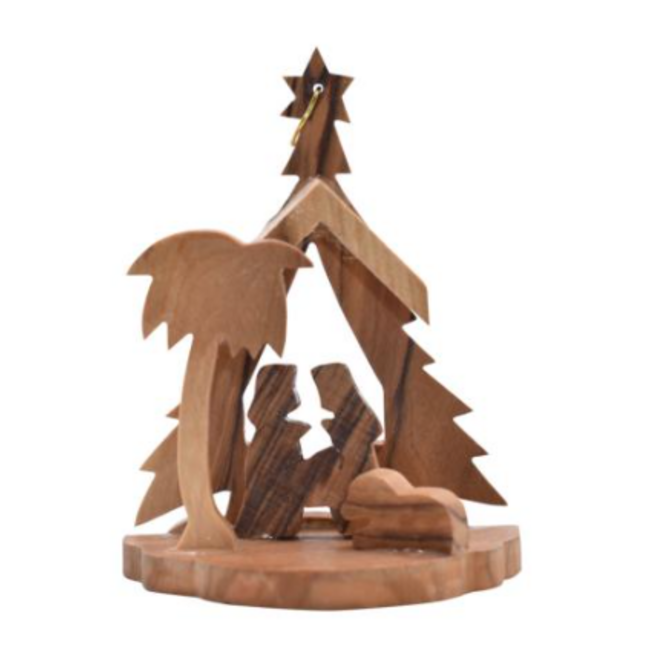Olivewood Nativity Ornament