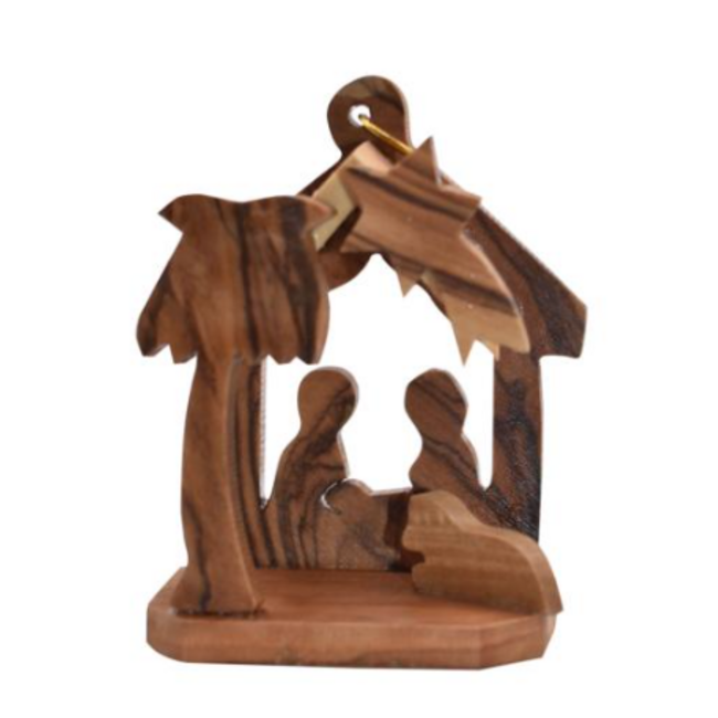 Olivewood Nativity Ornament