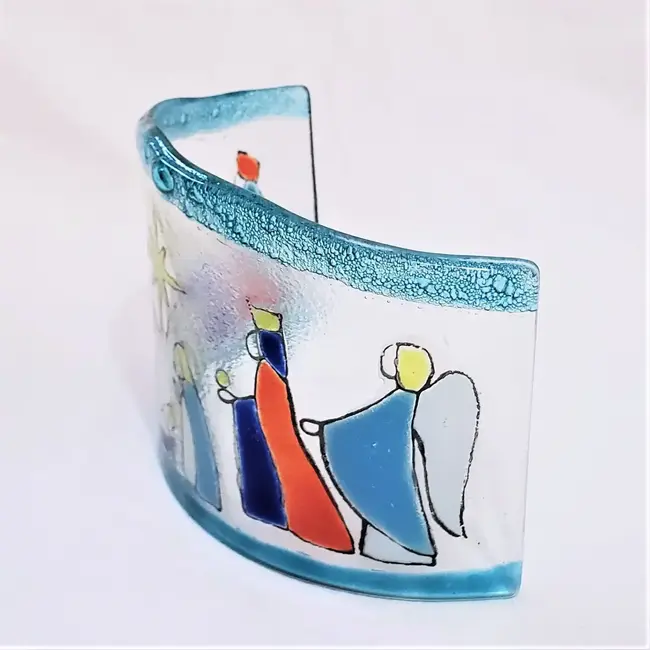 Fused Glass Curved Nativity