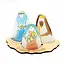 Chile Fused Glass Standing Holy Family Nativity