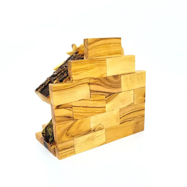 Olive Wood Nativity w/ Gypsum Figures & Incense