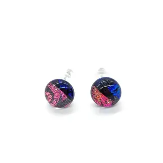 Chile Earrings  - Dichroic Glass Stud