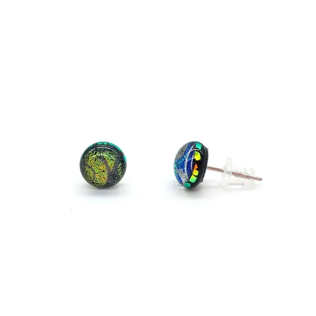 Dichroic Glass Stud Earrings