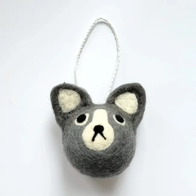 Felted Wool Ball Ornament - Cat