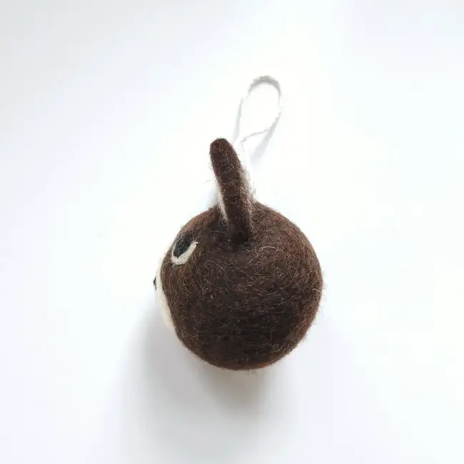 Felted Wool Ball Ornament - Cat