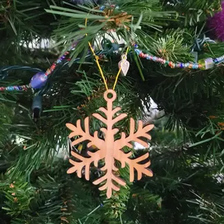 Palestine Olive Wood Delicate Snowflake Ornament