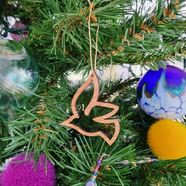 Olive Wood Open Work Dove Ornament