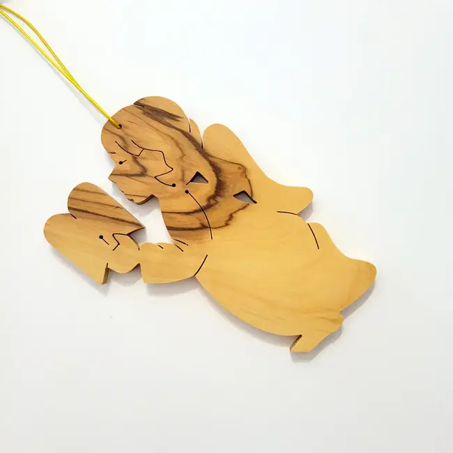 Olivewood Singing Angel Ornament