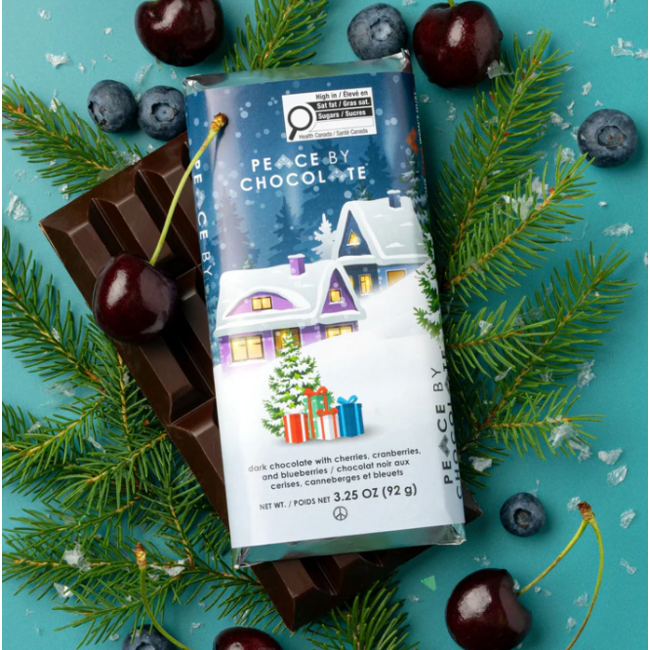 Peace By Chocolate Holiday Bar - Cherries, Cranberries, Blueberries 92g