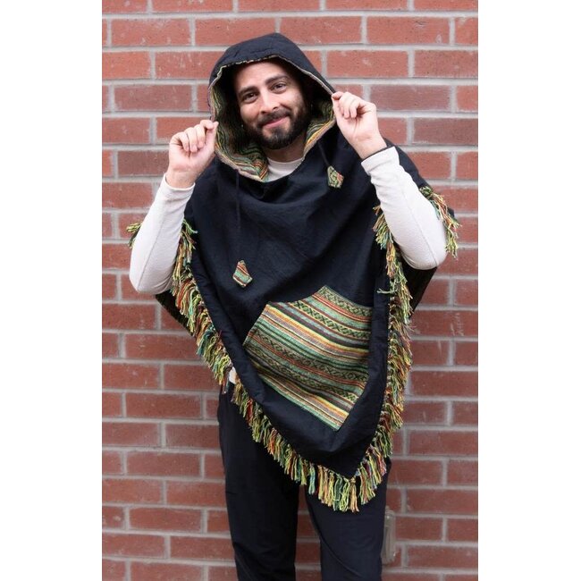 Cotton Gyari Poncho Hoodie
