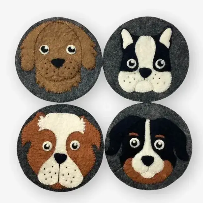Dog Face Felted Wool Trivet
