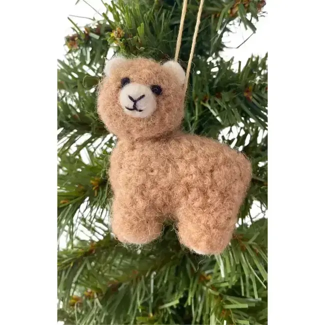 Felt Alpaca Christmas Ornament