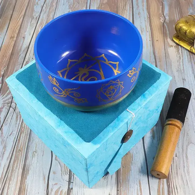 Blue Throat Chakra Singing Bowl (5") Gift Set
