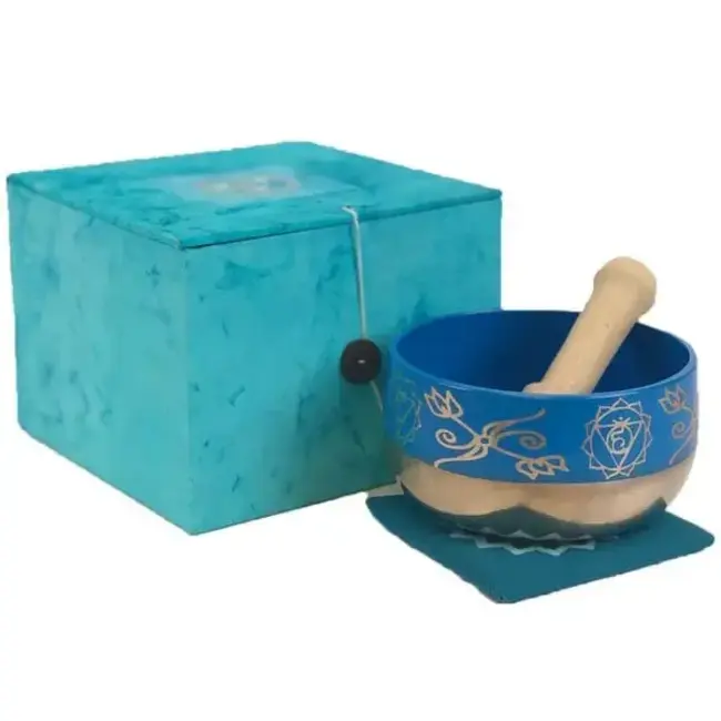 Blue Throat Chakra Singing Bowl (5") Gift Set