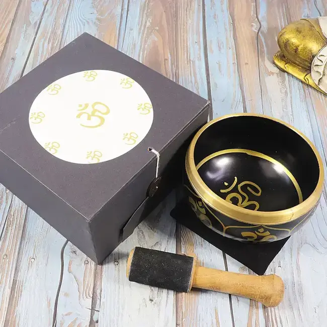 Singing Bowl - Om Script w/ Gift Box