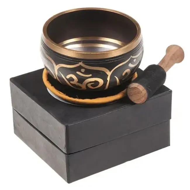 Singing Bowl - Om Script w/ Gift Box