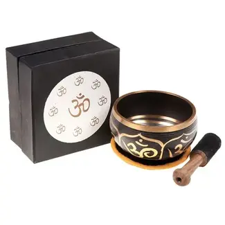 India Singing Bowl - Om Script w/ Gift Box