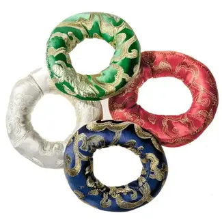 India Singing Bowl Satin Cushion - Ring