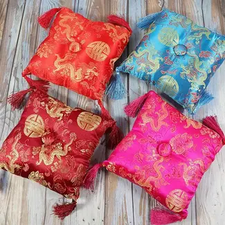 India Singing Bowl Cushion - Satin Square