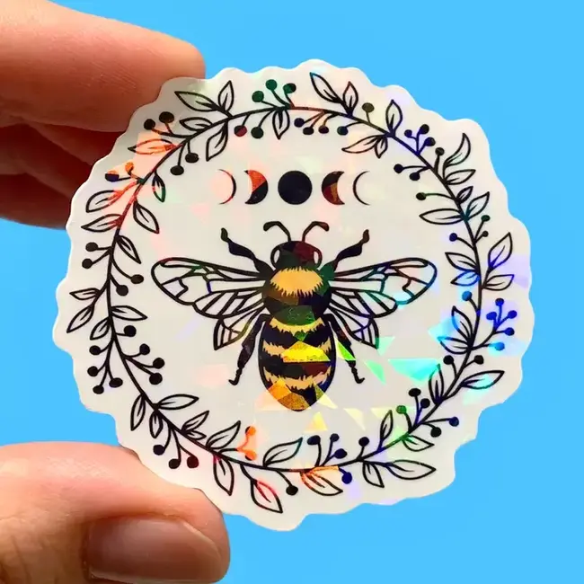 Holographic Bee Moon Phases Sticker
